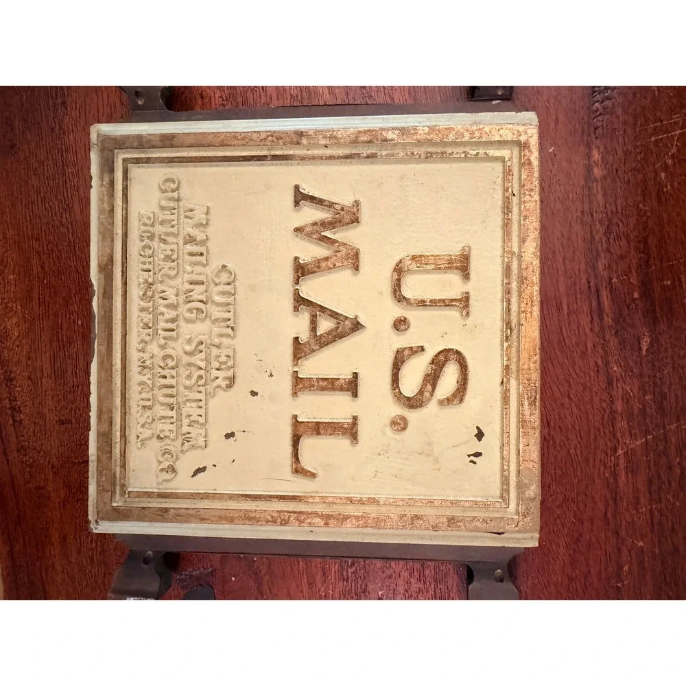 Vintage US Mail Bronze Mail Chute Cutler Mailing System Rochester NY Industrial